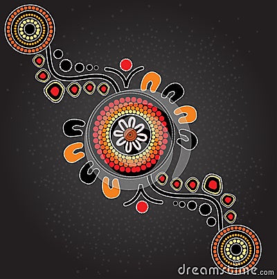 Aboriginal art vector background. Vector Illustration