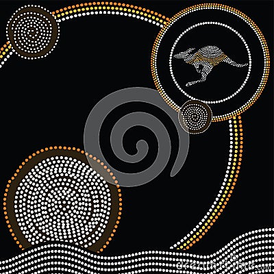 Aboriginal art vector background Vector Illustration