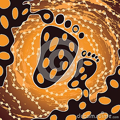 Aboriginal art vector painting, Mother and child concept Vector Illustration