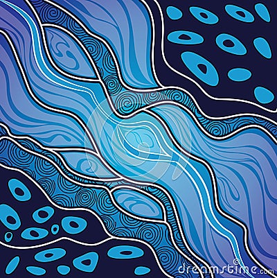 Aboriginal art vector painting Vector Illustration