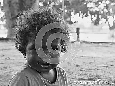 Aboriginal Child from Tiwi, Australia Editorial Stock Photo