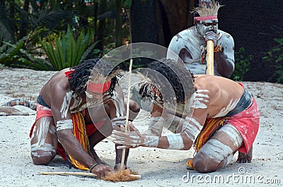 Aboriginal culture show in Queensland Australia Stock Photo