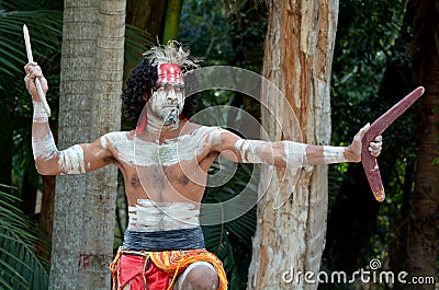 Aboriginal culture show in Queensland Australia Stock Photo