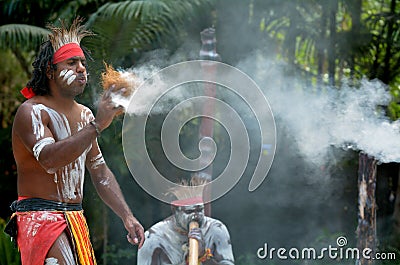 Aboriginal culture show in Queensland Australia Stock Photo