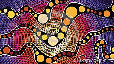 Aboriginal art vector background, Connection concept Vector Illustration