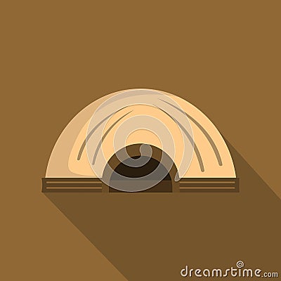 Aboriginal dwelling icon, flat style Vector Illustration