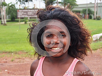 Aboriginal Girl from Tiwi, Australia Editorial Stock Photo
