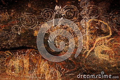 Aboriginal rock art, Australia Editorial Stock Photo