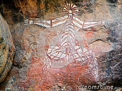 Aboriginal rock art, Nourlangie Stock Photo