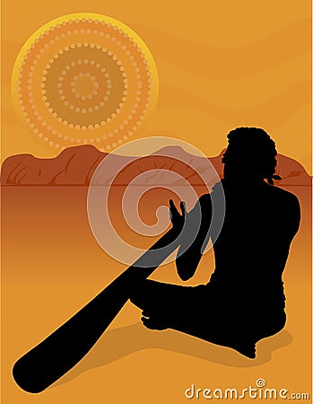 Aboriginal Silhouette Vector Illustration