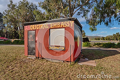 Aboriginal tent embassy, Canberra, capital of Australia Stock Photo