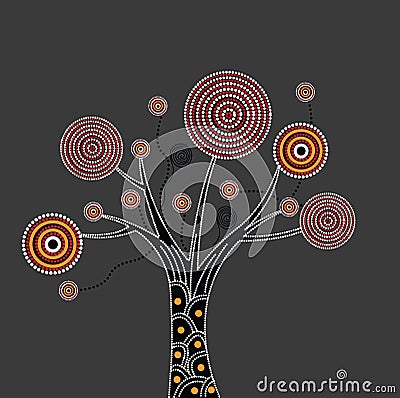 Aboriginal Tree Illustration Vector Illustration