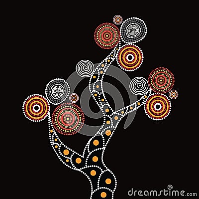 Aboriginal Tree Illustration Vector Illustration