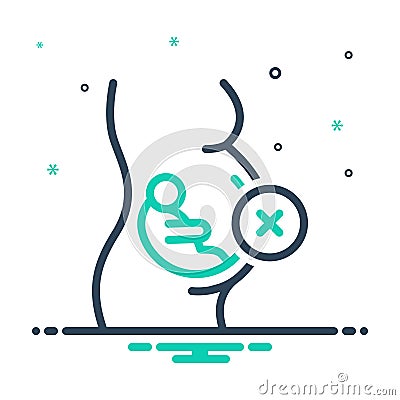 Mix icon for Abortion, miscarriage and embryo Vector Illustration