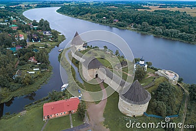 Above the ancient Staraya Ladoga fortress. Leningrad region Stock Photo