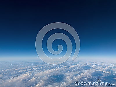 Above Clouds Blue Sky Background Stock Photo