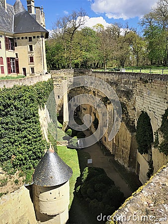 Castle Chateau de Breze in the Loire Valley France. Stock Photo