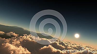 Above The Majestic Clouds With Mountains Stock Photo