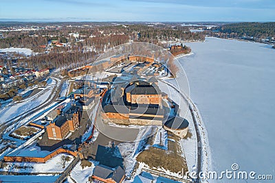 Above the old fortress-prison Hameenlinna Stock Photo