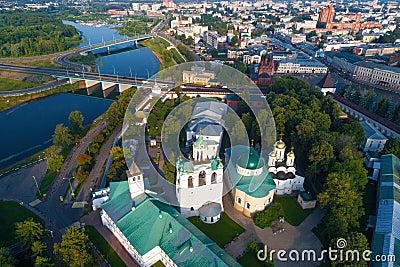 Above the temples of the Spaso-Preobrazhenskiy Monastery Stock Photo