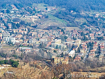 above view of environs of Bergamo city Stock Photo