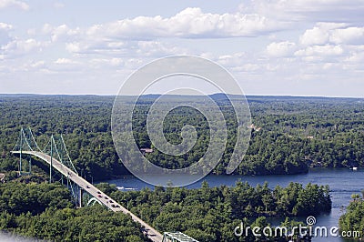 Above view of Ivy Lea Bridge Stock Photo