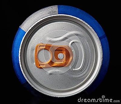 Above view of metal can with dew Stock Photo