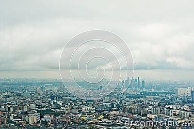 Above view Moscow cityscape Stock Photo