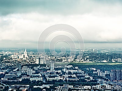 Above view Moscow cityscape Stock Photo