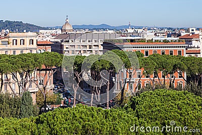 Above view of old residential district in Rome Editorial Stock Photo