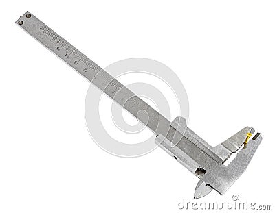 old steel callipers measures brass isolated Stock Photo