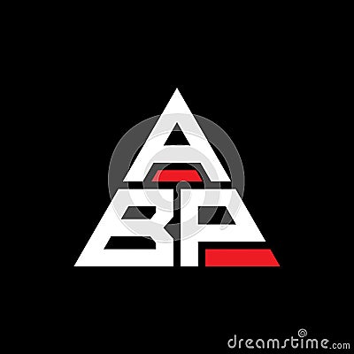 ABP triangle letter logo design with triangle shape. ABP triangle logo design monogram. ABP triangle vector logo template with red Vector Illustration