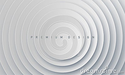 Abstract premium modern design paper white gray background with many circles for banner Vector Illustration