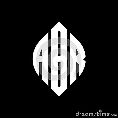ABR circle letter logo design with circle and ellipse shape. ABR ellipse letters with typographic style. The three initials form a Vector Illustration
