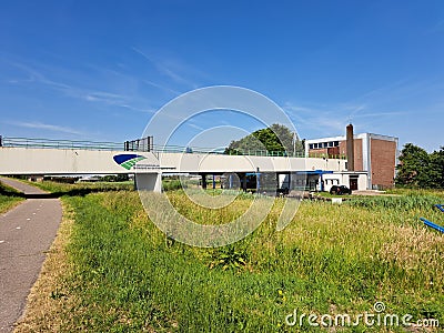Abraham Kroes pumping station in Moordrecht, both a polder and storage pumping station for the Zuidplaspolder Editorial Stock Photo
