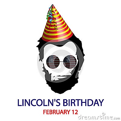 Abraham Lincoln Birthday president Vector Illustration