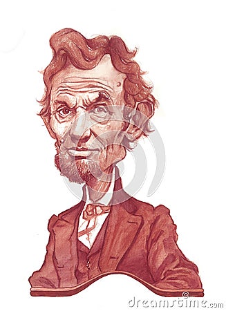 Abraham Lincoln Caricature Sketch Editorial Stock Photo