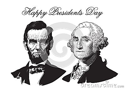 Abraham Lincoln and George Washington Vector Illustration