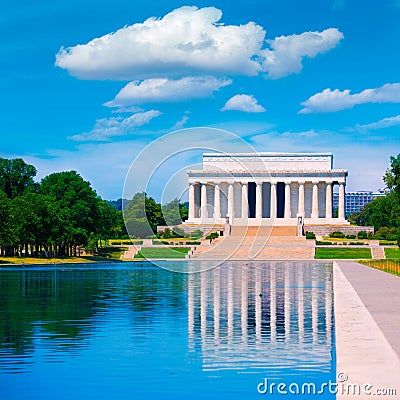 Abraham Lincoln Memorial reflection pool Washington Editorial Stock Photo