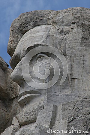 Abraham Lincoln on Mount Rushmore Stock Photo