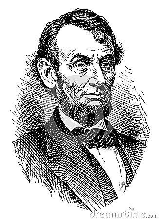 Abraham Lincoln, vintage illustration Vector Illustration