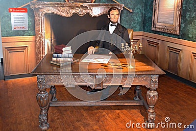 Abraham Lincoln wax statue Editorial Stock Photo