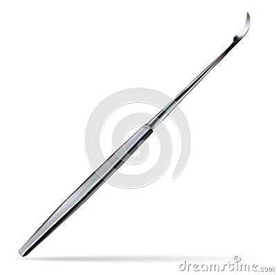 Abraham s knife for tonsils. Anatomy instrument and removal of tonsils. Medical surgical instrument. Vector illustration Vector Illustration