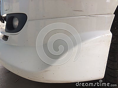 Abrasions texture of scratches on white car. Stock Photo