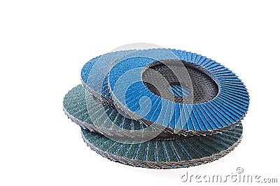 Abrasive disks for grinder isolated on white Stock Photo