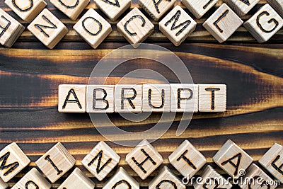 abrupt wooden cubes with letters Stock Photo