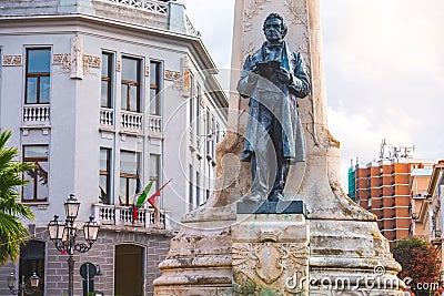 Abruzzo region, Italy, Vasto The Statue in Piazza Gabriele Rossetti square Editorial Stock Photo