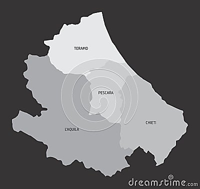 Abruzzo region map Stock Photo