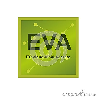 Vector symbol of ethylene-vinyl acetate â€“ EVA polymer on the background from connected macromolecules Vector Illustration