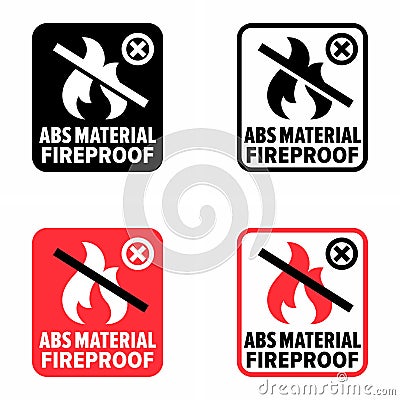 ABS Material Fireproof vector information sign Vector Illustration